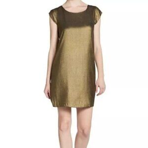JOIE Silk Catalinda Caviar Gold Metallic Tunic Dress Revolve S NEW